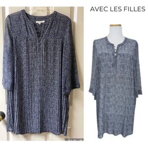 Avec Les Filles Pleated Floral Dress